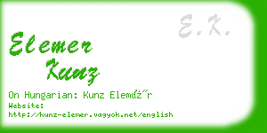 elemer kunz business card